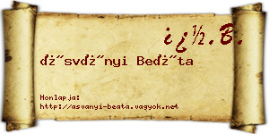 Ásványi Beáta névjegykártya